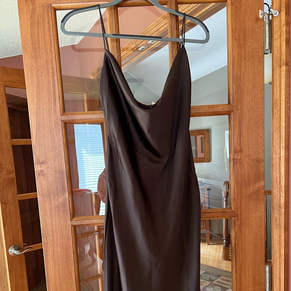 Meshki tabitha cowl neck midi dress